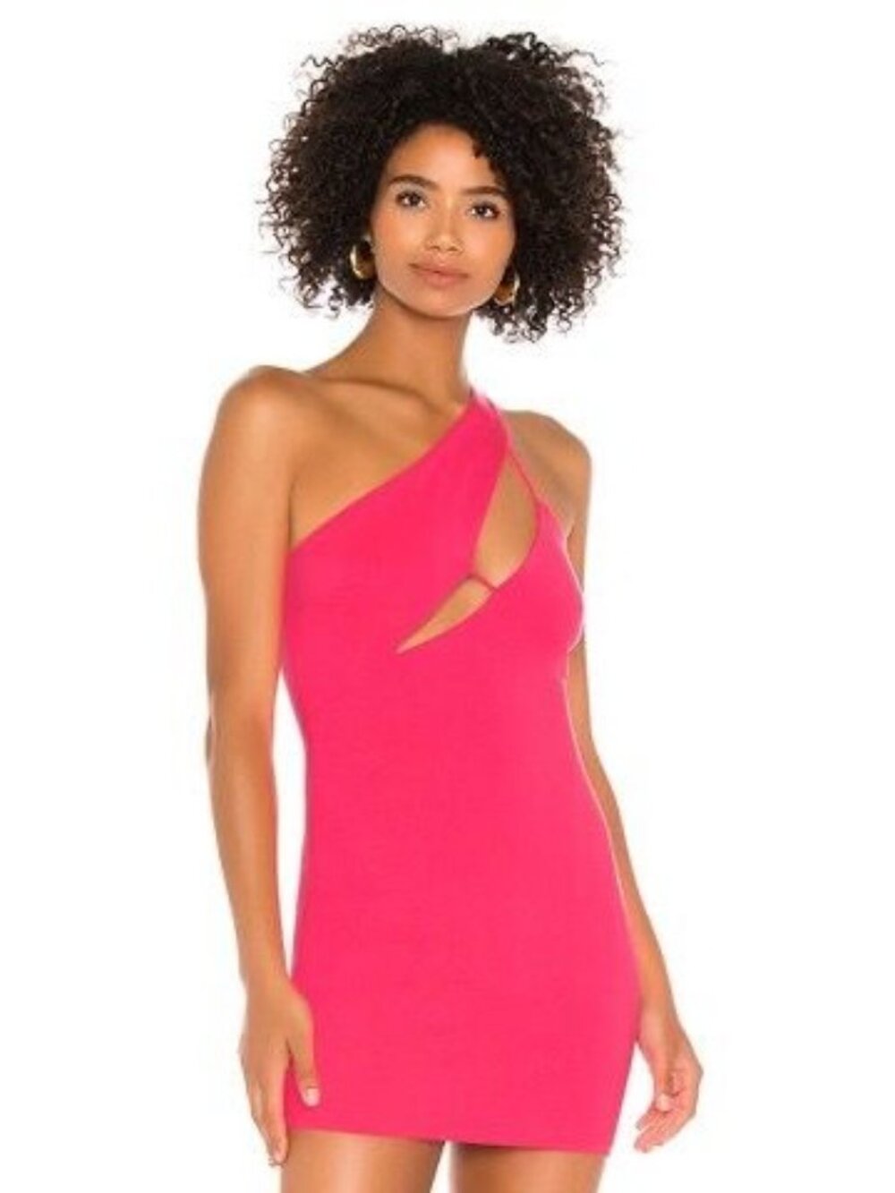 Superdown Maliya One Shoulder Mini Dress in Neon Pink  Size XS